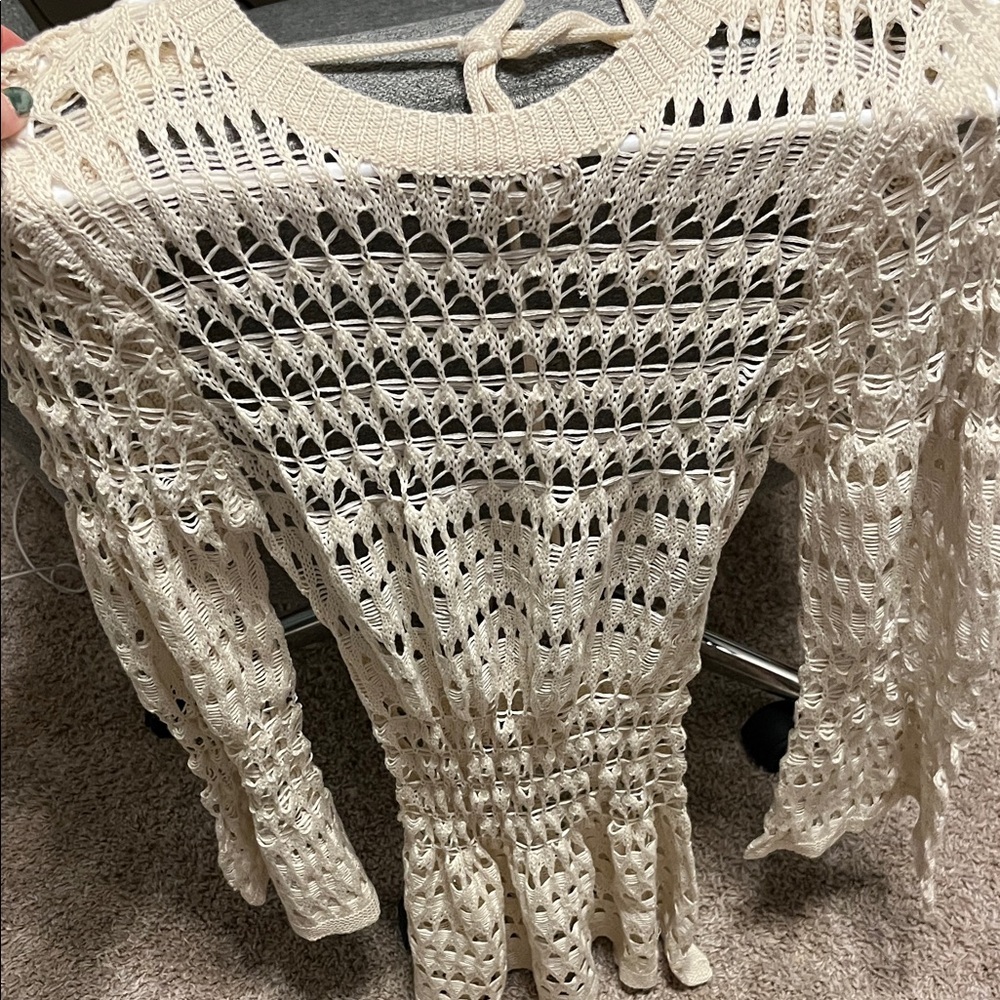 Long sleeve mini swim cover dress